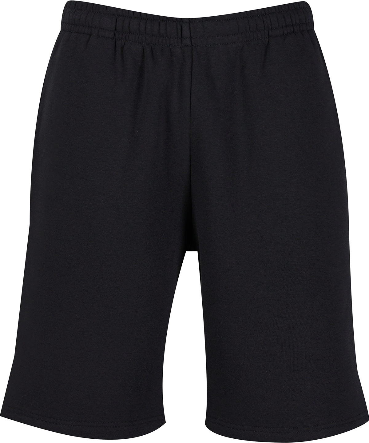 Build Your Brand Fluffy sweat shorts in Black, front view