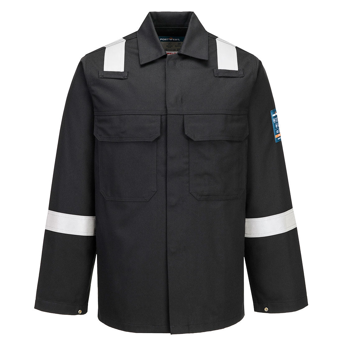 Portwest Bizweld Work FR Jacket in Black, main product image