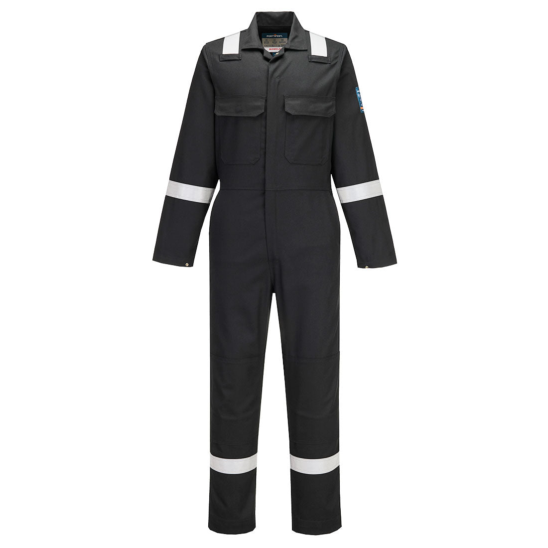 Portwest Bizweld Work FR Classic Coverall in Black, main product image