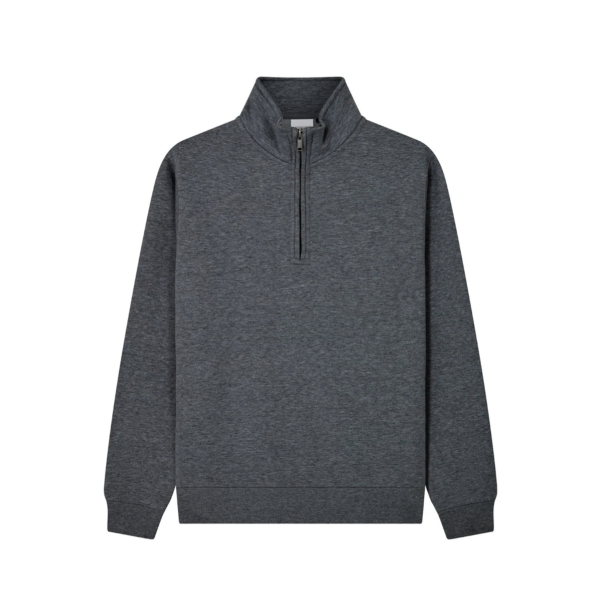Cotton Ridge W75 Lunar Premium Quarter Zip Sweatshirt in Black Melange