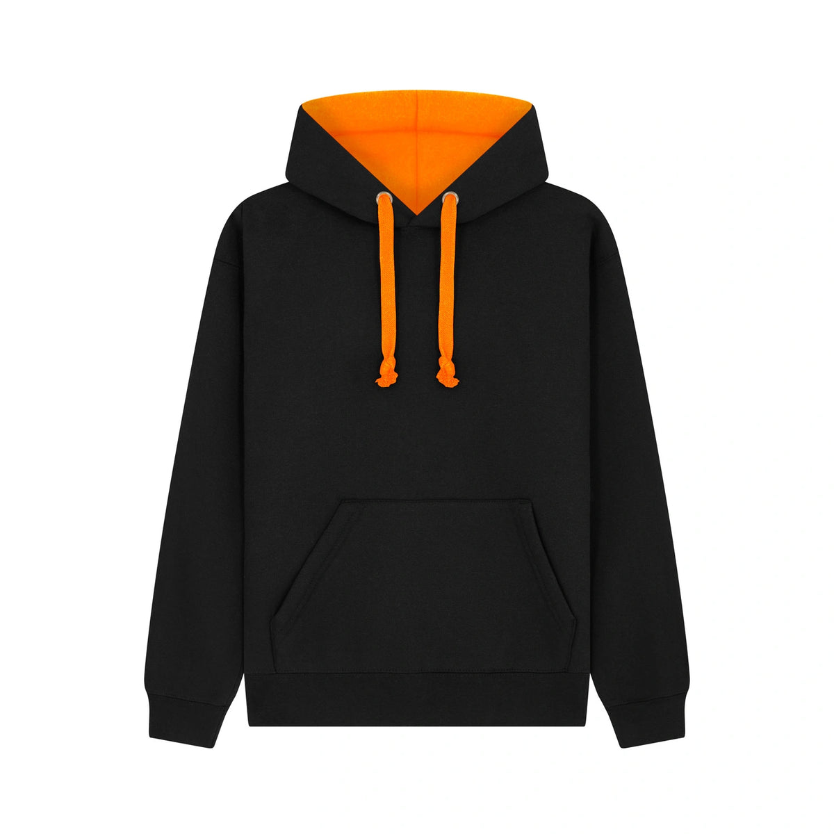 Cotton Ridge W73 Eclipse Premium contrast Hoodie in Black/Neon Orange