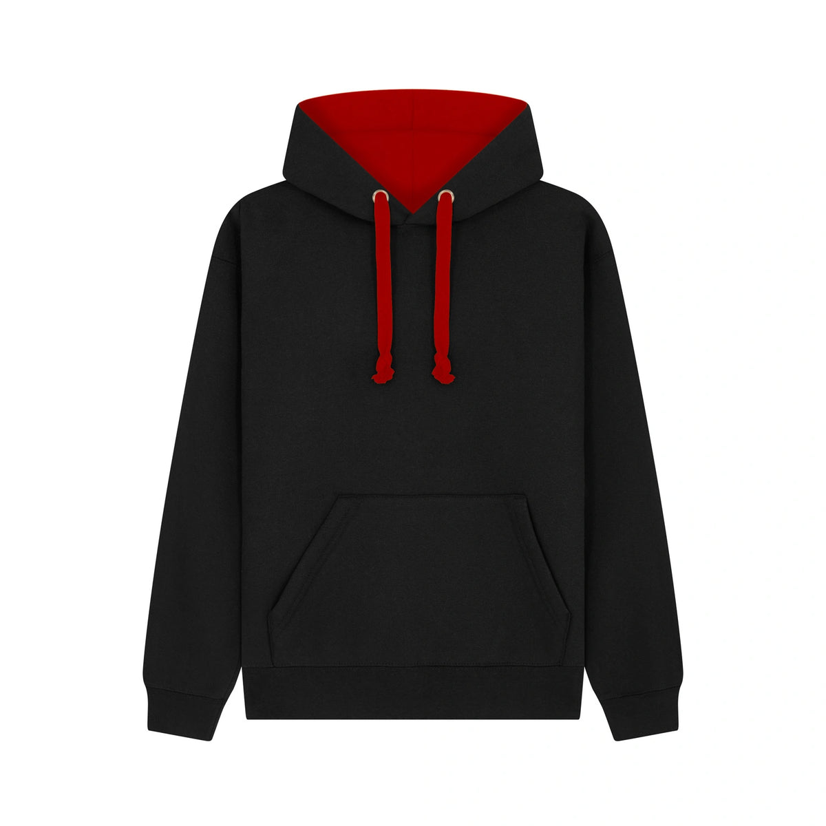 Cotton Ridge W73 Eclipse Premium contrast Hoodie in Black/Red