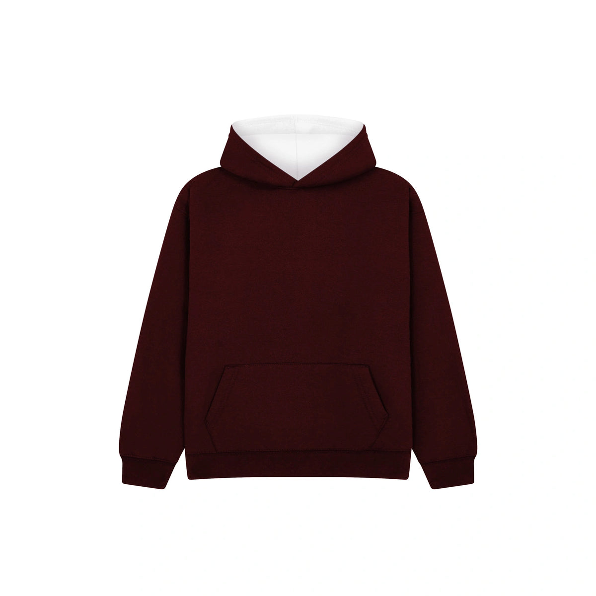 Cotton Ridge W73K Eclipse Premium kids contrast hoodie in Burgundy/Ecru