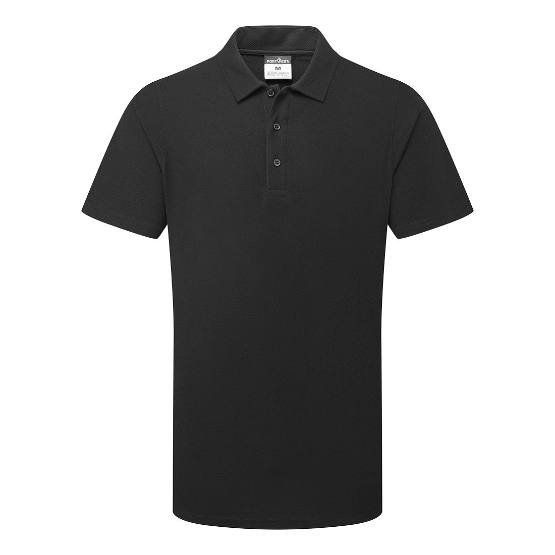 Portwest Mesh Air Pro Polo Shirt S/S in Black, main product image