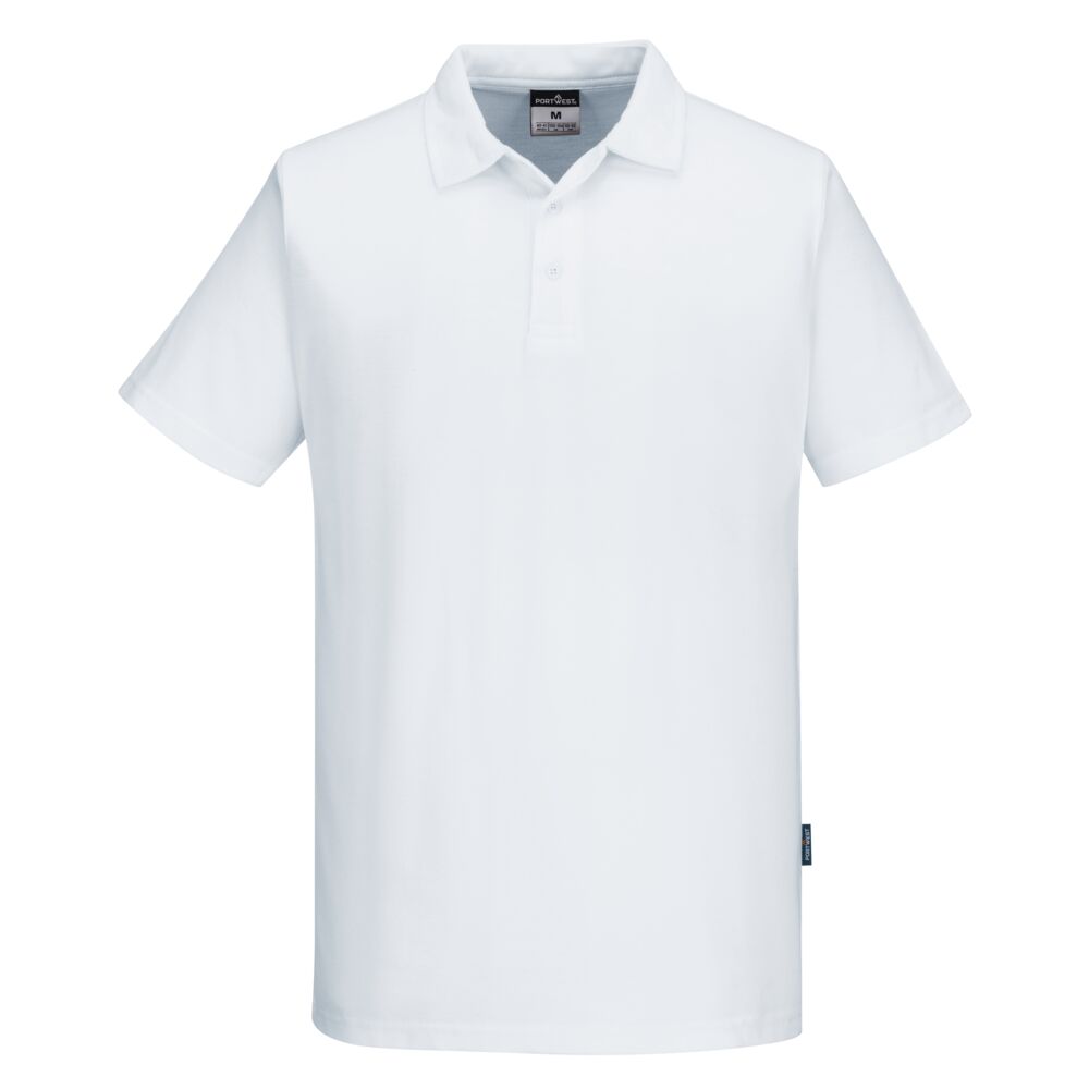 Portwest Mesh Air Pro Polo Shirt S/S in White, image 2