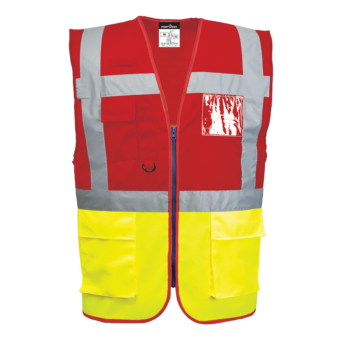Portwest Paris Hi-Vis Contrast Executive Vest in Yellow/Red, image 2
