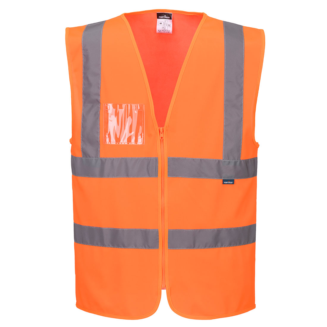 Portwest Hi-Vis Zipped Band and Brace Vest in Orange, main product image