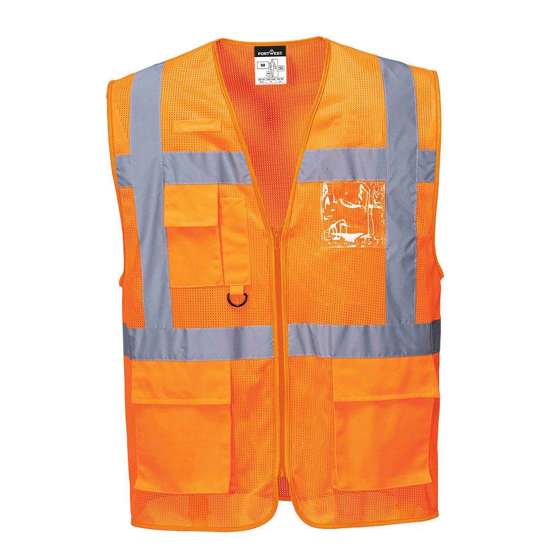 Portwest Athens Hi-Vis Mesh Executive Vest in Orange, main product image