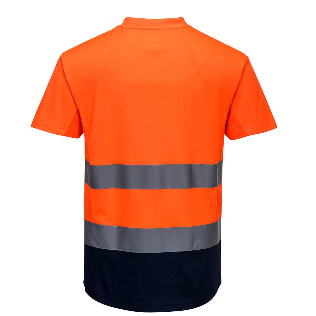 Portwest C395 Hi-Vis Contrast Mesh Insert T-Shirt S/S in Orange/Navy, back view