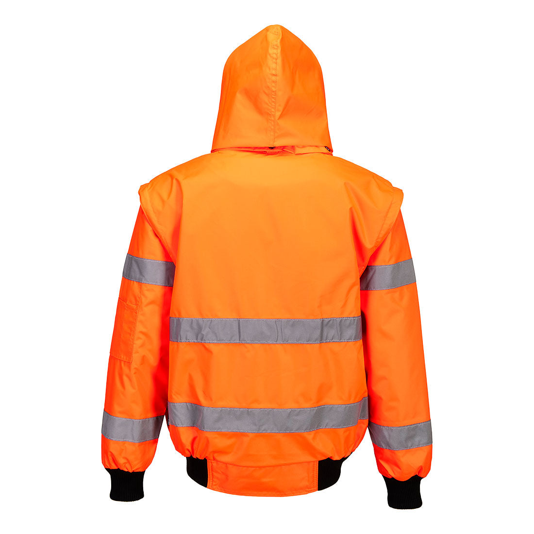 Portwest C467 Hi-Vis 3-in-1 Bomber Jacket in Orange, back view