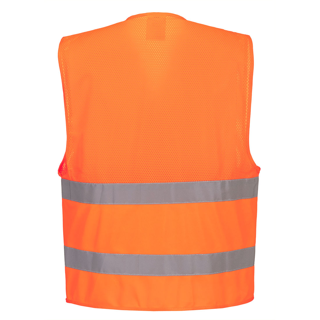 Portwest C494 Hi-Vis Half Mesh Two Band Vest in Orange, back view