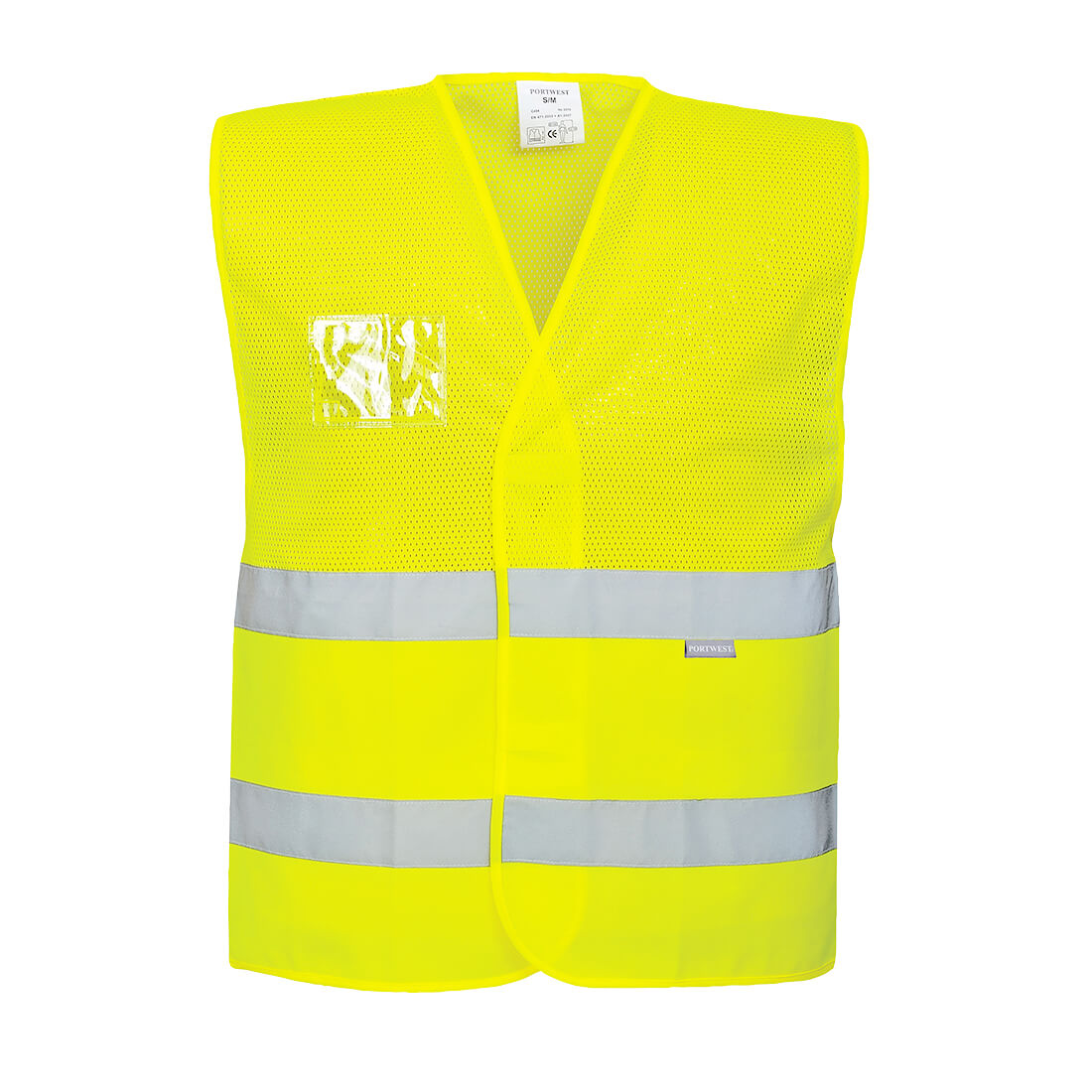 Portwest Hi-Vis Half Mesh Two Band Vest in Yellow, image 2