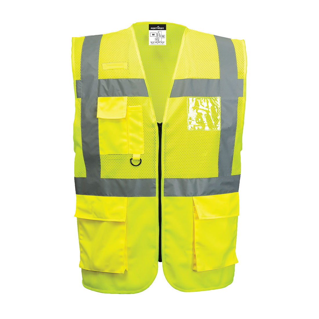 Portwest Madrid Hi-Vis Half Mesh Executive Vest in Yellow, image 2