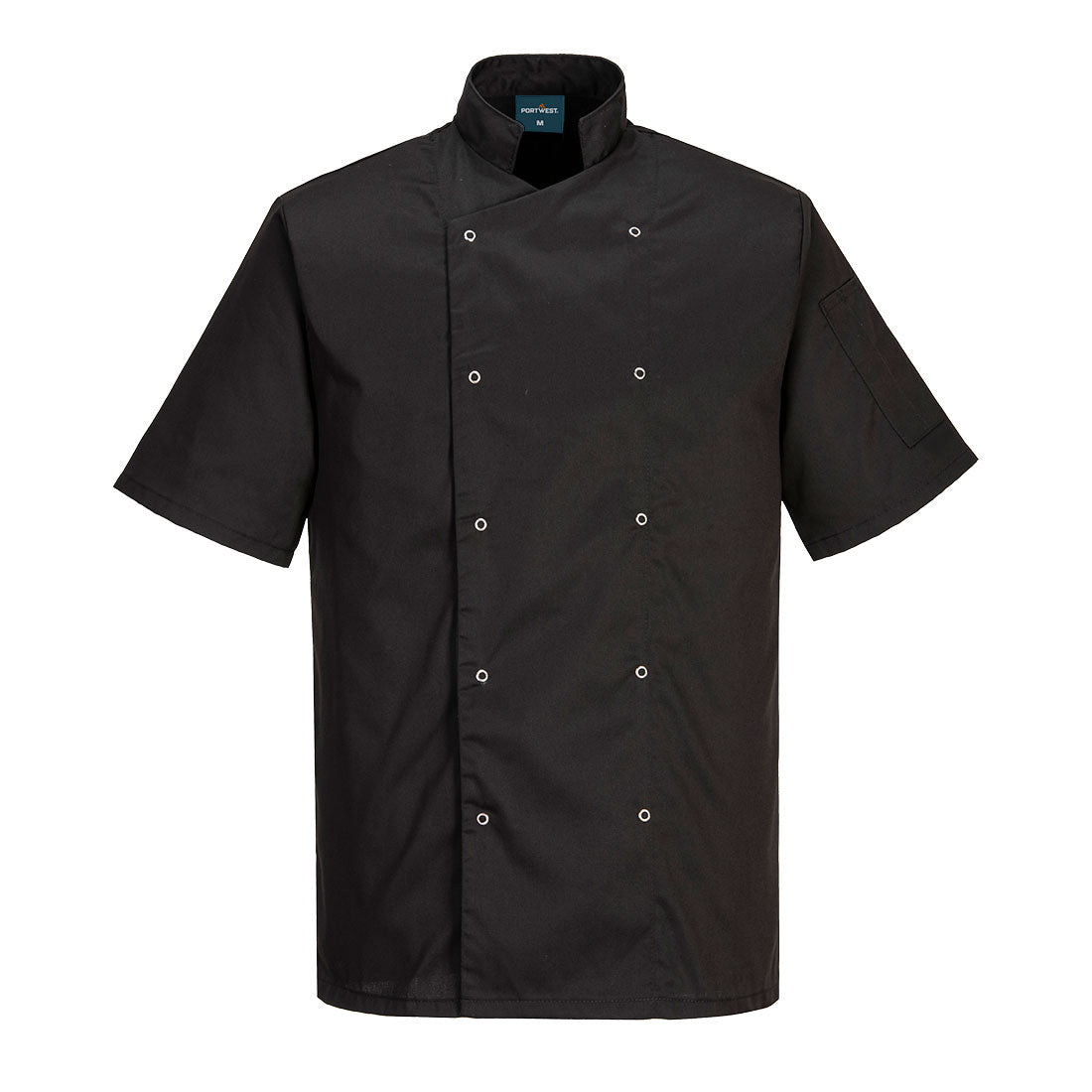 Portwest Chef's Cumbria Jacket S/S in Black, main product image