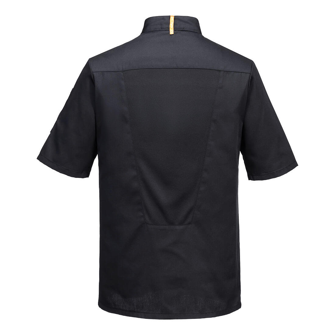 Portwest C739 Chef's Mesh Air Pro Asymmetrical Jacket S/S in Black, back view