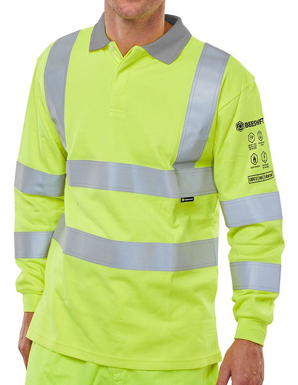 Click Beeswift ARC Compliant Hi-Vis Anti-Static Polo Shirt, main product image