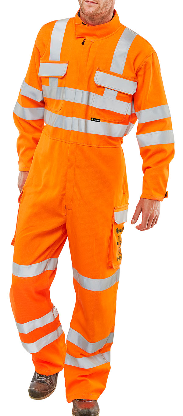 Click Beeswift ARC Compliant Hi-Vis Rail Spec Boilersuit, main product image