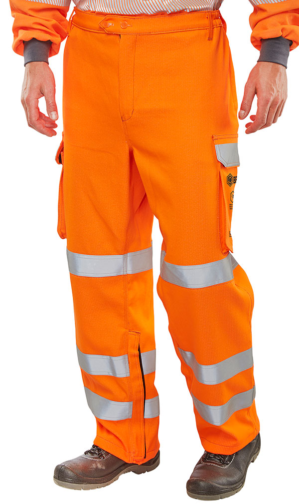Click Beeswift ARC Compliant Hi-Vis Rail Spec Trousers, main product image