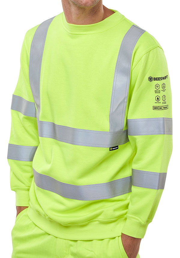 Click Beeswift ARC Compliant Hi Vis Sweatshirt, main product image