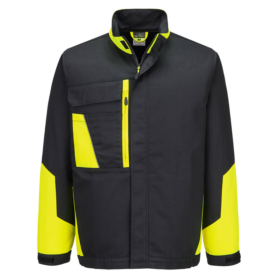 Portwest WX1 Two Tone Cotton Work Jacket in Black/Yellow, image 2