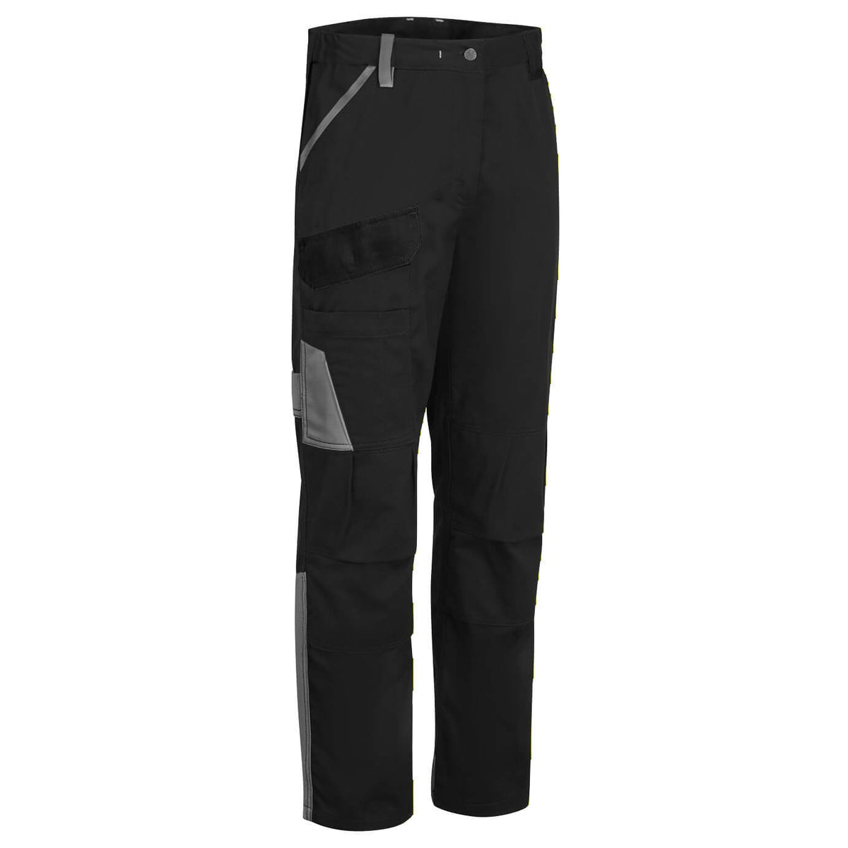 Portwest WX1 Two Tone Cotton Work Trousers in Black/Grey, main product image