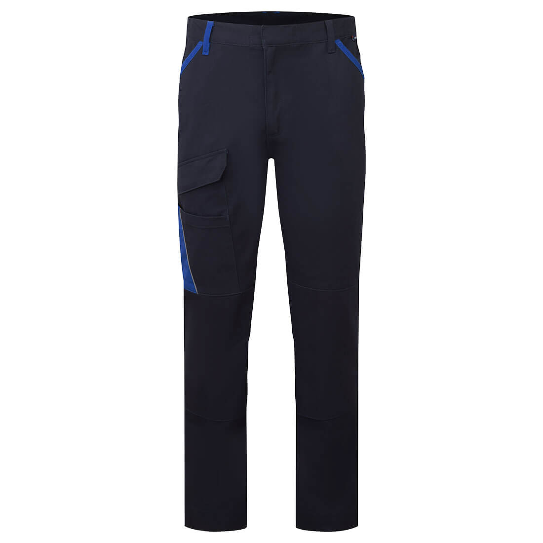 Portwest WX1 Two Tone Cotton Work Trousers in Navy/Royal, image 3