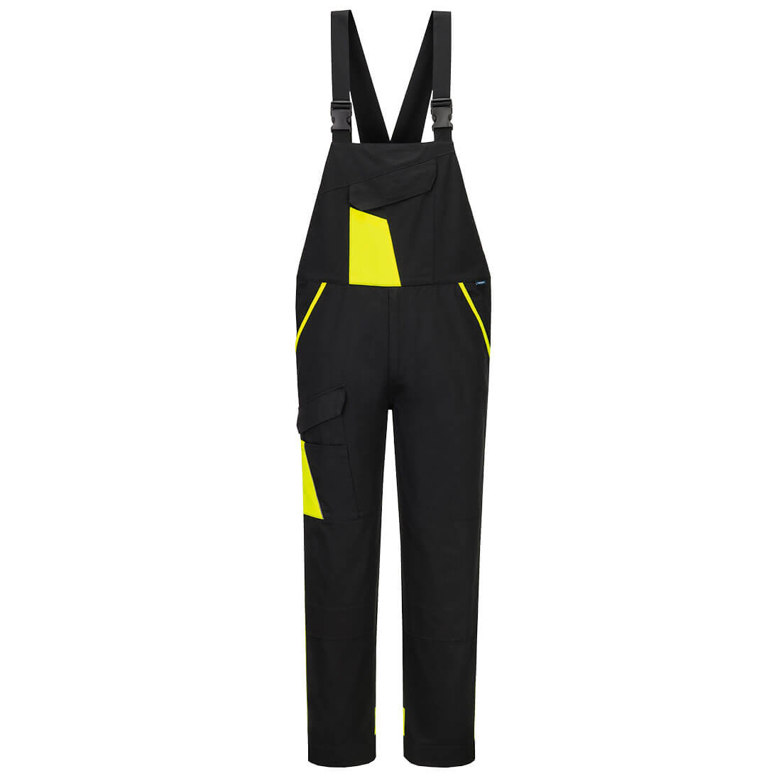 Portwest WX1 Two Tone Cotton Bib and Brace in Black/Yellow, image 2