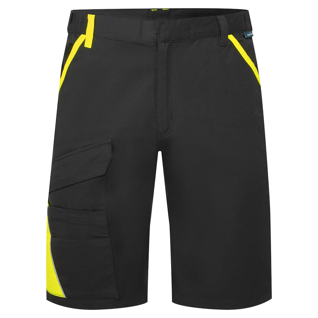 Portwest WX1 Two Tone Lightweight Cotton Shorts in Black/Grey, main product image