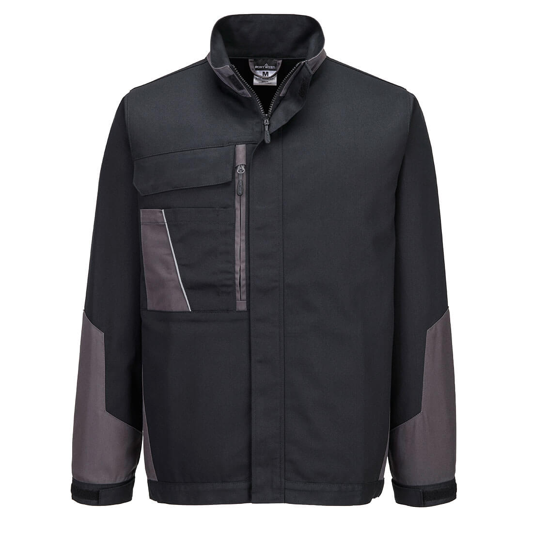 Portwest WX1 Two Tone Lightweight Cotton Work Jacket in Black/Grey, main product image