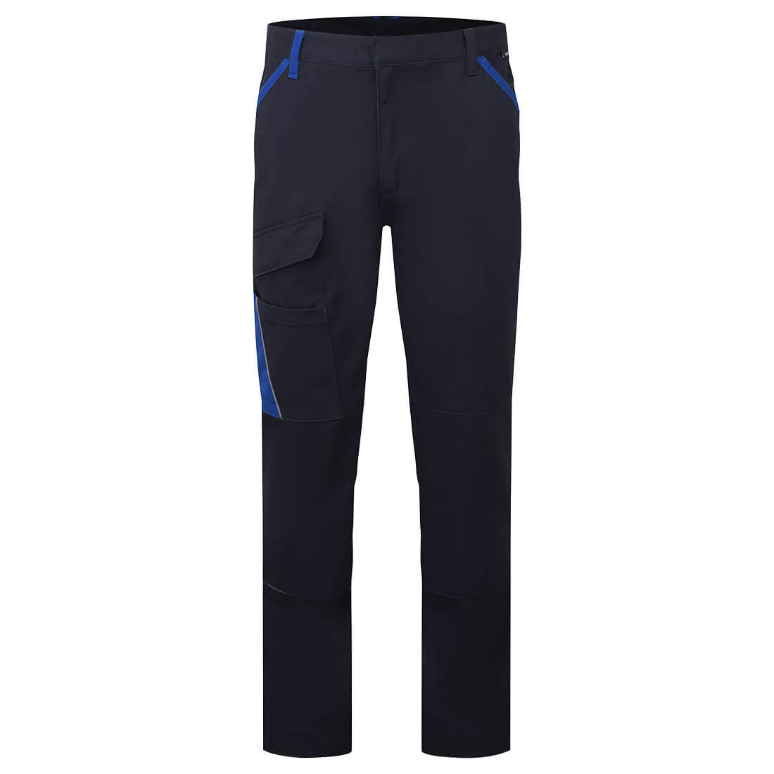 Portwest WX1 Two Tone Lightweight Cotton Work Trousers in Navy/Royal, image 3