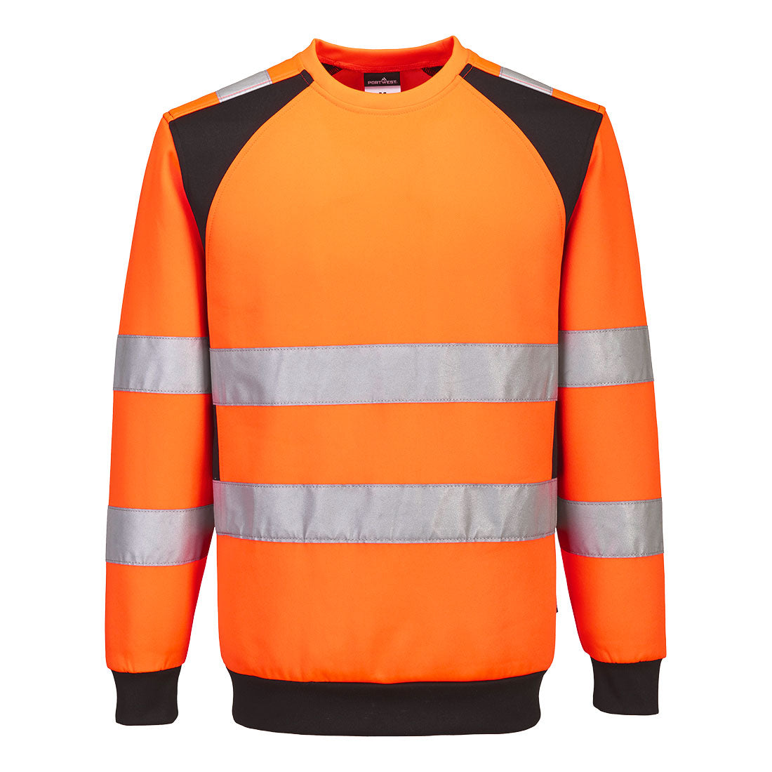Portwest WX2 Eco Hi-Vis Sweatshirt in Orange/Black, main product image
