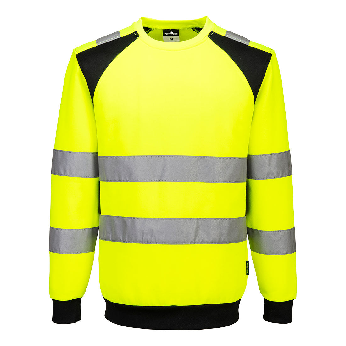 Portwest WX2 Eco Hi-Vis Sweatshirt in Yellow/Black, image 2