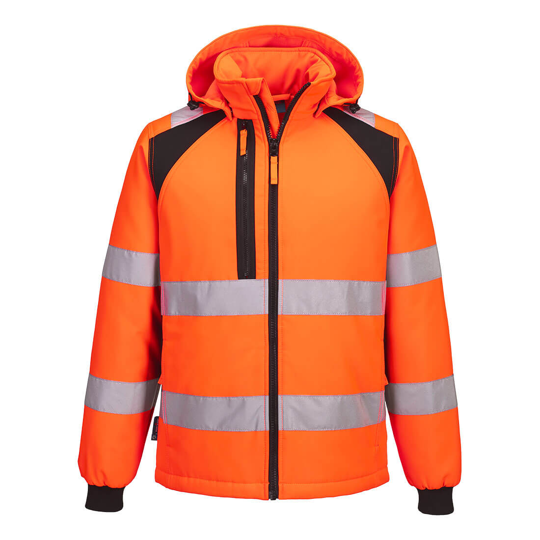 Portwest WX2 Eco Hi-Vis Padded Softshell in Orange/Black, main product image