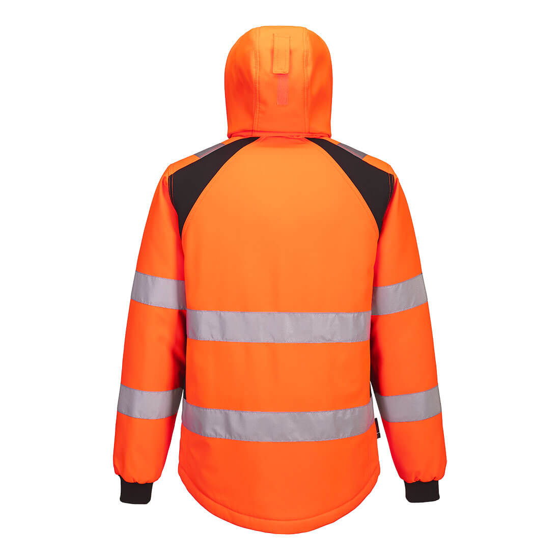 Portwest CD809 WX2 Eco Hi-Vis Padded Softshell (2L) in Orange/Black, back view