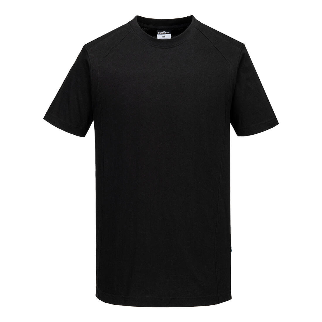 Portwest WX2 Lightweight Cotton T-Shirt S/S in Black, main product image