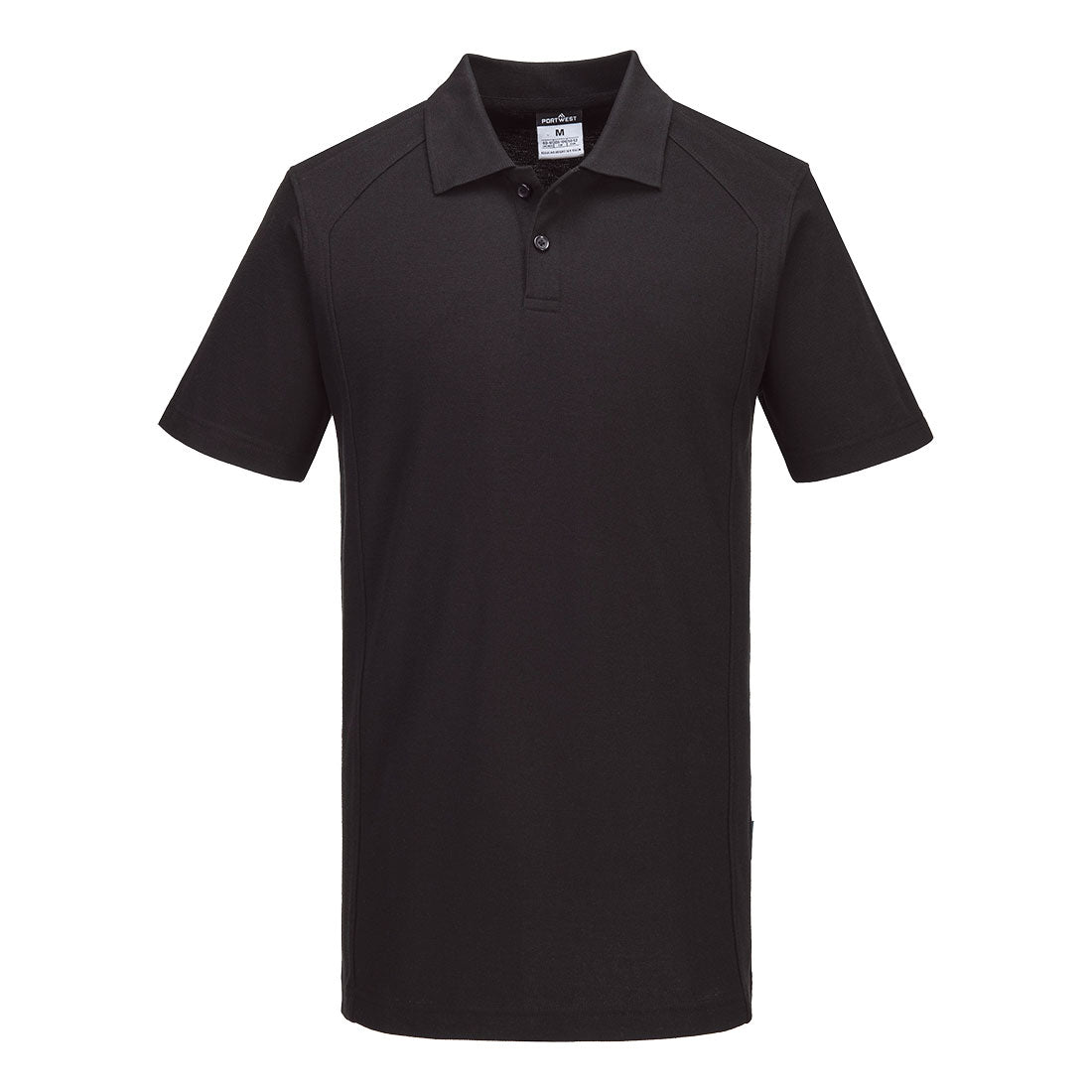 Portwest WX2 Polo Shirt S/S in Black, main product image
