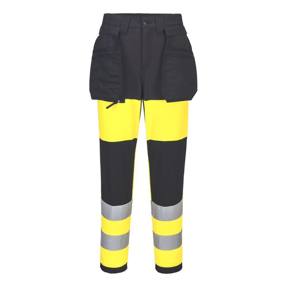 Portwest WX2 Eco Hi-Vis Women's Class 1 Stretch Trouser in Yellow/Black, image 2