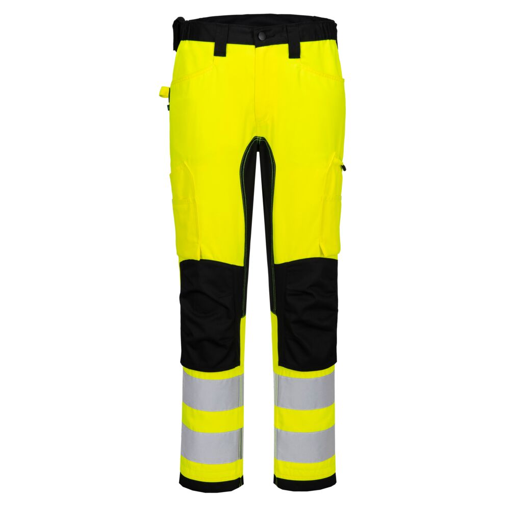 Portwest WX2 ECO Hi-Vis Stretch Trade Trouser in Yellow/Black, image 2