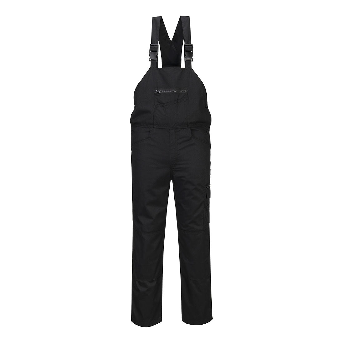 Portwest WX2 Eco Stretch Bib and Brace in Black, main product image