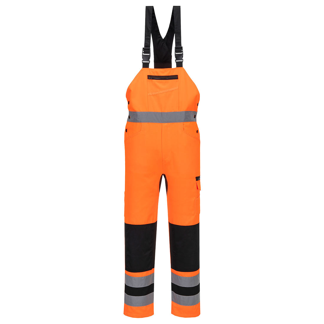 Portwest WX2 Eco Hi-Vis Bib & Brace in Orange/Black, main product image