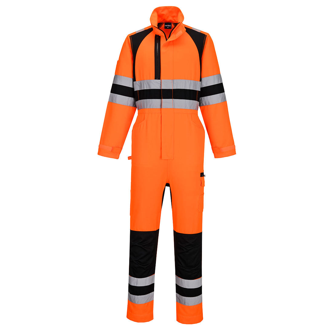 Portwest WX2 Eco Hi-Vis Coverall in Orange/Black, main product image