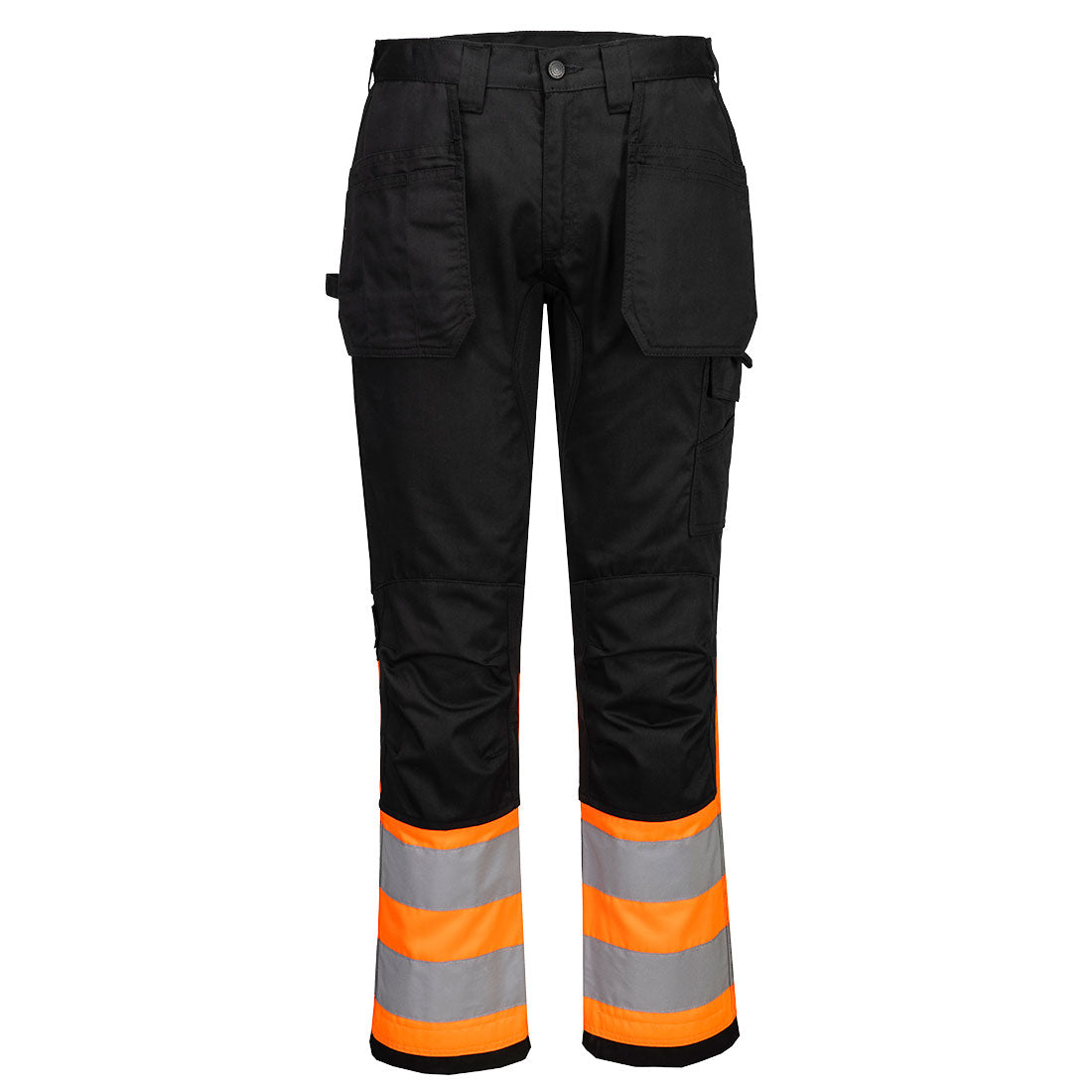 Portwest WX2 Eco Hi-Vis Holster Trouser Class 1 in Orange/Black, main product image