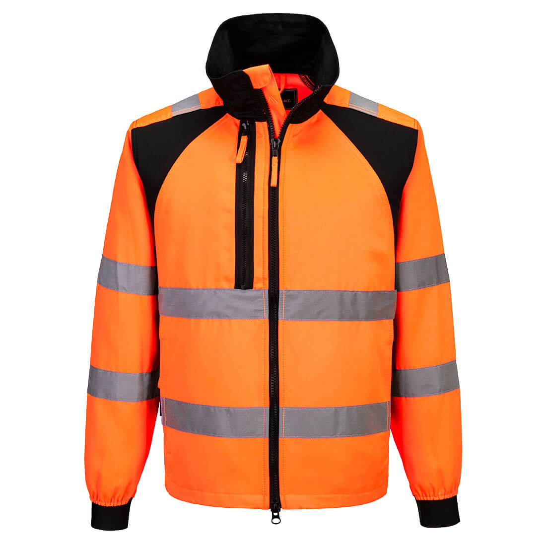 Portwest WX2 Eco Hi-Vis Work Jacket in Orange/Black, main product image