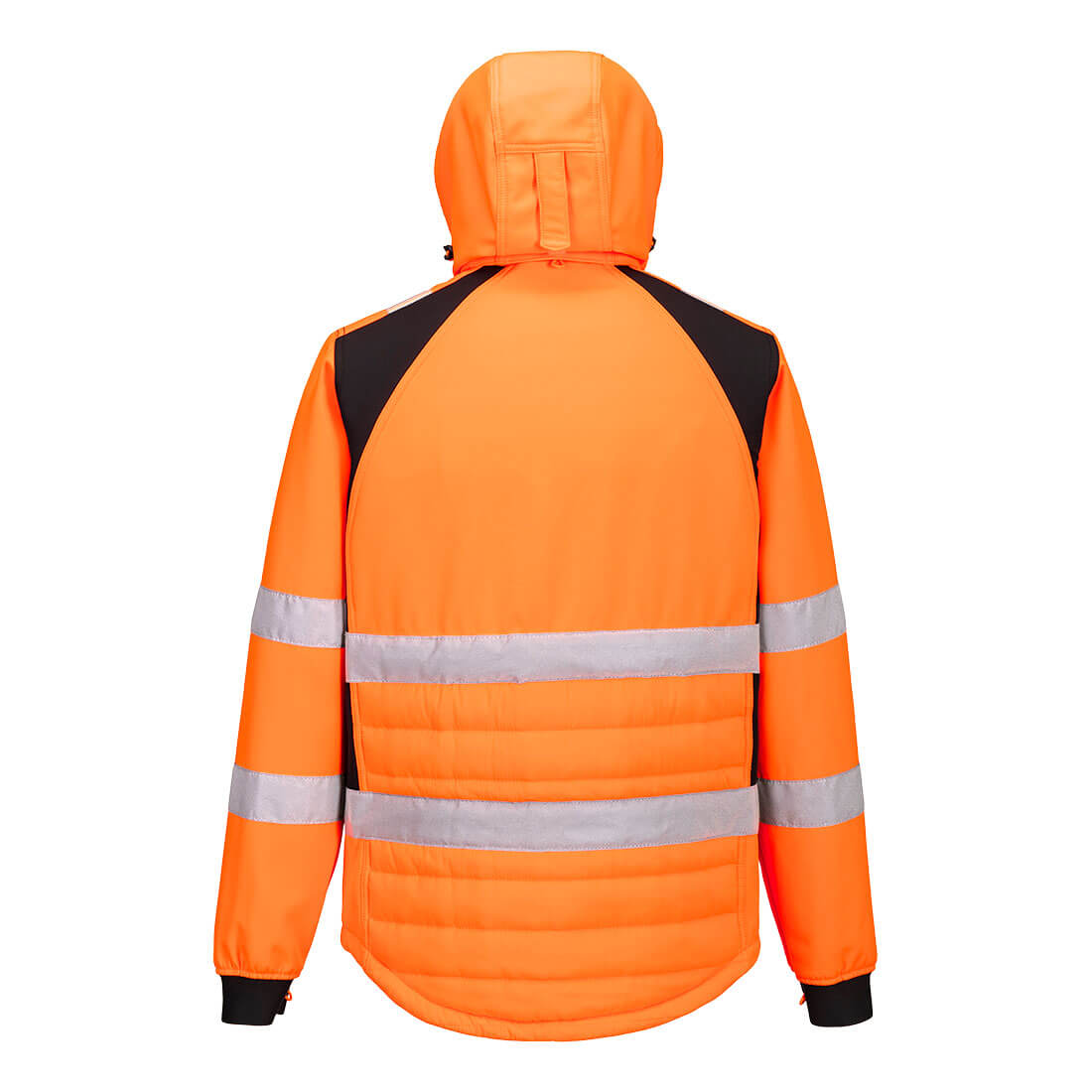 Portwest CD863 WX2 Eco Hi-Vis Hybrid Jacket in Orange/Black, back view