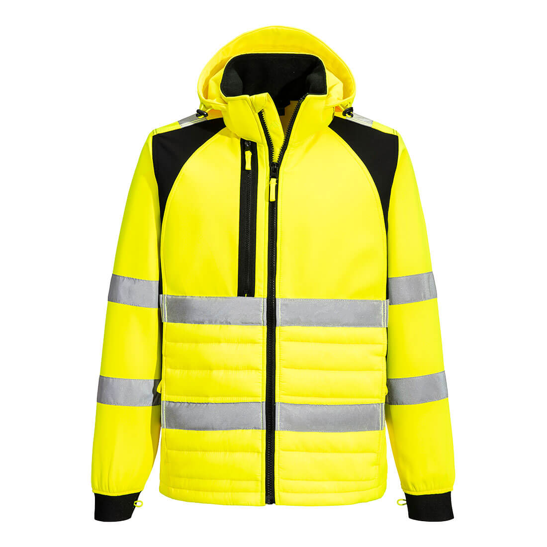 Portwest WX2 Eco Hi-Vis Hybrid Jacket in Yellow/Black, image 2