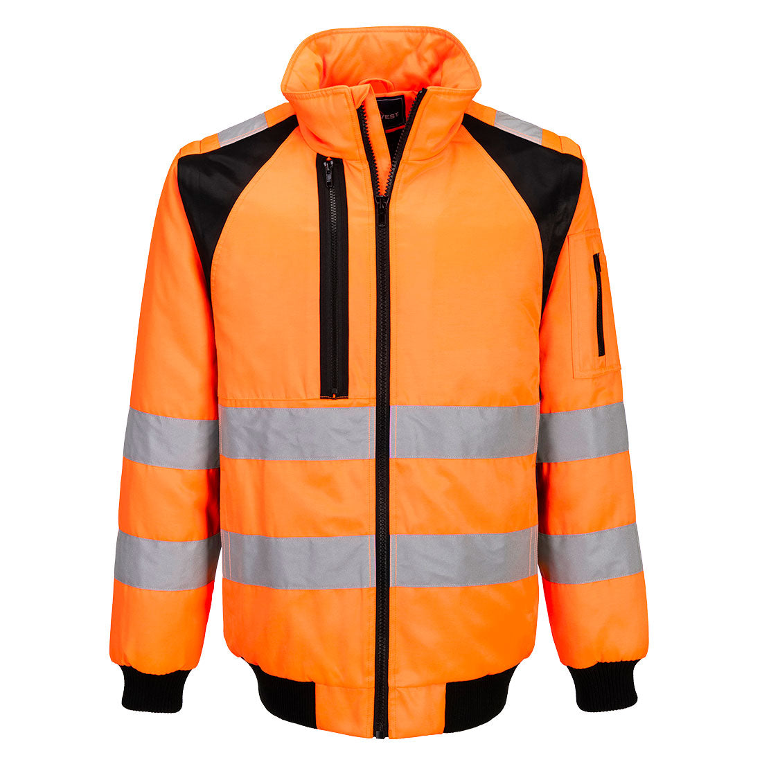 Portwest WX2 Hi-Vis 2-in-1 Pilot Jacket in Orange/Black, main product image