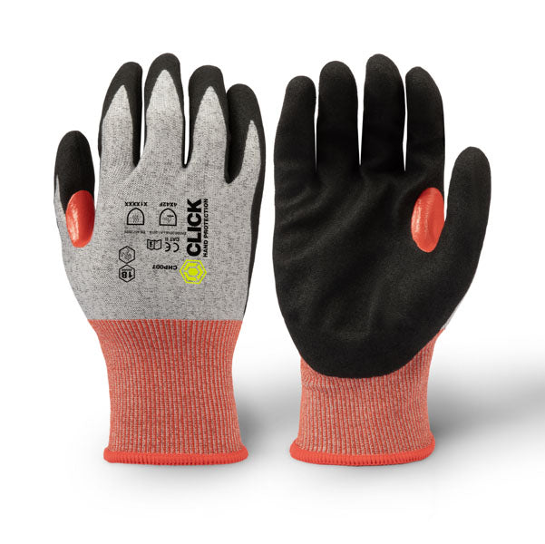 Click Nitrile Sandy 18G Cut F Glove Xs, main product image