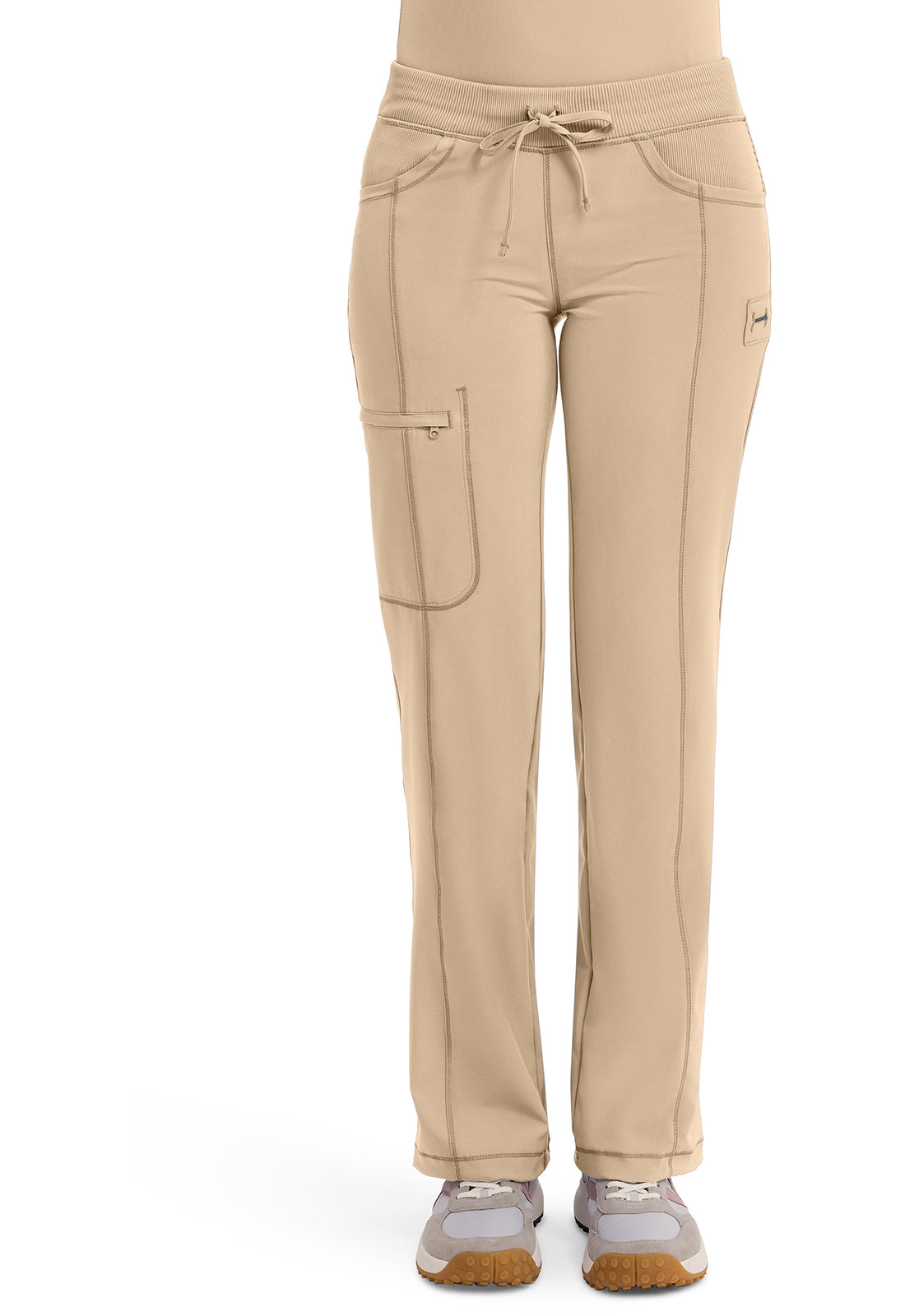 Cherokee CKE1123A Straight Leg Drawstring Pant - Khaki (front)