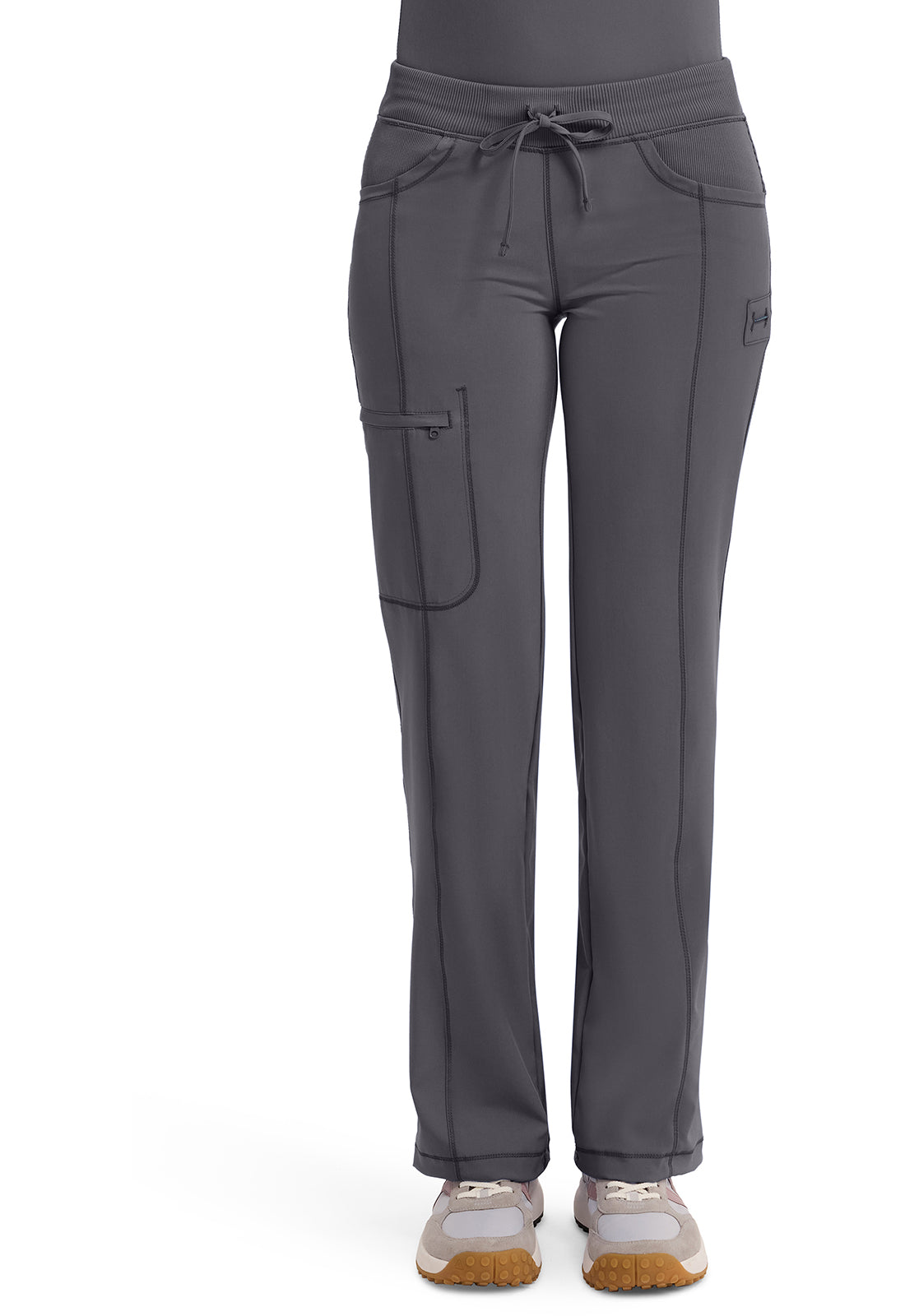 Cherokee CKE1123A Straight Leg Drawstring Pant - Pewter (front)