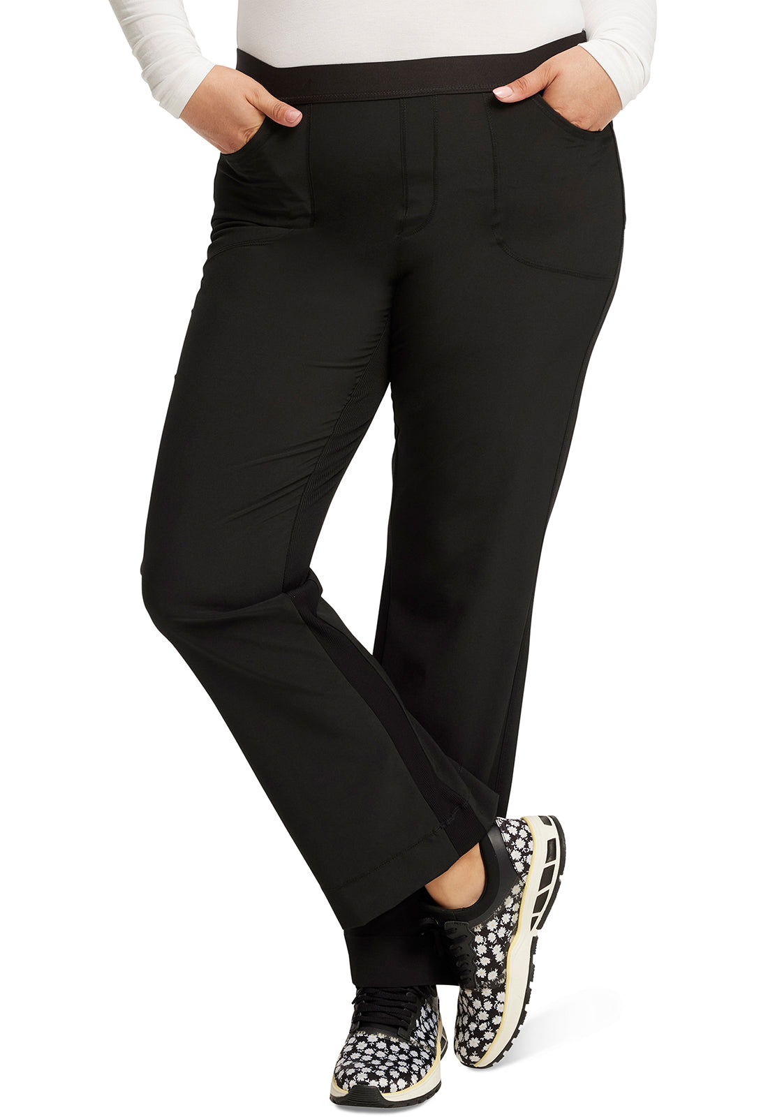 Cherokee CKE1124AT Low Rise Slim Pull-On Pant - Black (front)